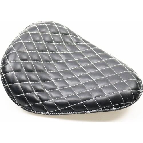 Black Diamond Leather Solo Slim Seat for Harley XL Bobber Chopper Custom Bike Motorcycle
