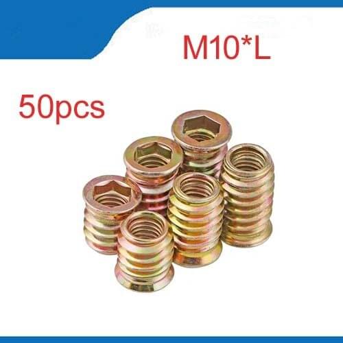 Wood acorn 50pcs M10*15/20/25 Zinc Alloy Thread For Wood Insert Nut Hex Drive Head Furniture Nuts