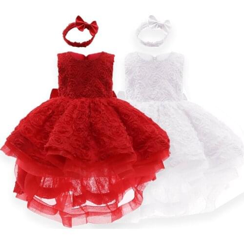 2021 New Lace Elegant Children Dress Little Girls Princess Dresses For Girls Wedding Party Dresses Mesh Kids Bridesmaids Dresses
