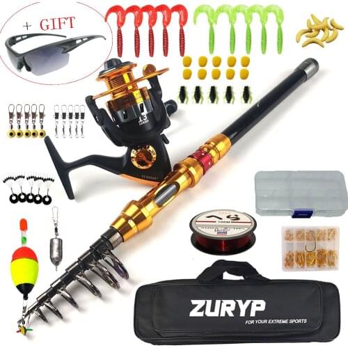 Feeder rod combo telescopic fishing rod with spinner reel bag bait accessories box carp fishing set full kits fishing tackle
