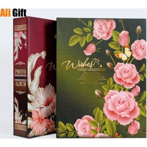 Fashion Retro Flower Insert Photo Albums 200 Pockets Simple Large-capacity Pictures Album Souvenir Lover Wedding Family Album