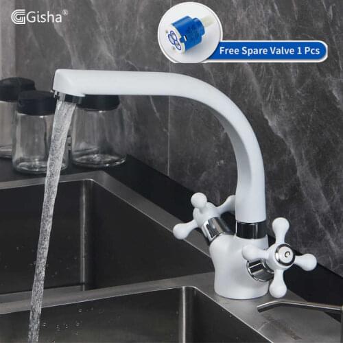 Gisha Multicolor Spray Painting Kitchen basin Faucet Single hole Modern design two handle Cold and hot water tap 2G2005