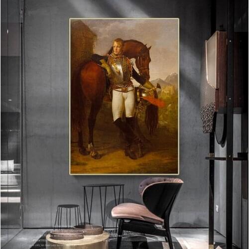 Holover Antoine-Jean Gros"Portrait Of Second Lieutenant Charles Legrand"Canvas Oil Painting Western Art Decor Poster Aesthetic