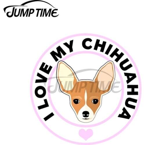 JumpTime 13 x 13cm For Love My Chihuahua Motorcycle Car Bumper Window Stickers DIY Sticker Waterproof Sunscreen Vinyl Decal