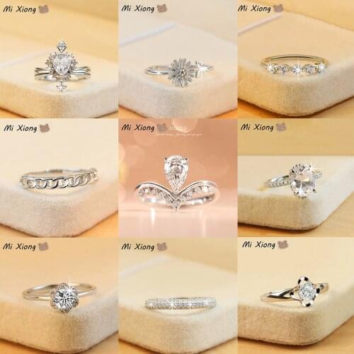 Mi Xiong 925 Sterling Silver Rings Variety of Styles Moonlight Womens Luxury Jewelry Engagement Wedding Exquisite Elegant Gift