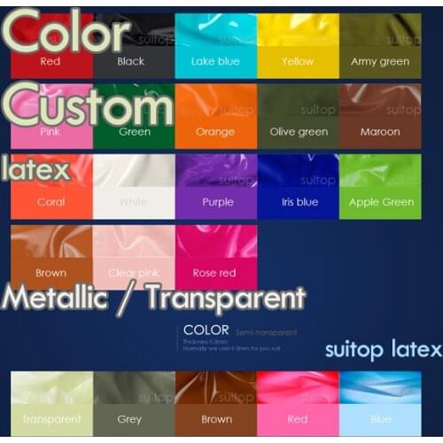Latex Metallic / transparent color for Custom made extra fee