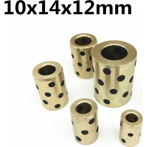 10x14x12 mm linear graphite copper set bearing copper bushing oil self-lubricating bearing JDB 10mm