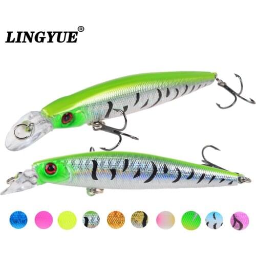 LINGYUE 1pcs Hard Minnow 100mm/9g Fishing Lures 10 colors Wobblers Floating Crankbaits 6# Hooks Baits