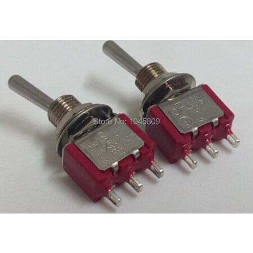 10pcs 3-Pin SPDT Push ON-OFF-(ON) Mini Toggle Switch 5A 125VAC Mini Switches Mark UL Toggle Switch (free shipping)