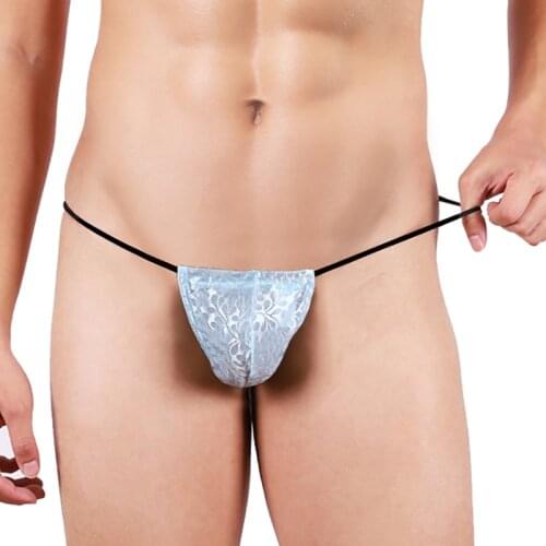 Men Thong G-string Jock Strap String Homme Gay Panties Lace Penis Pouch T-back Thongs Tanga Underwear Cuecas Slip Underpants 2XL
