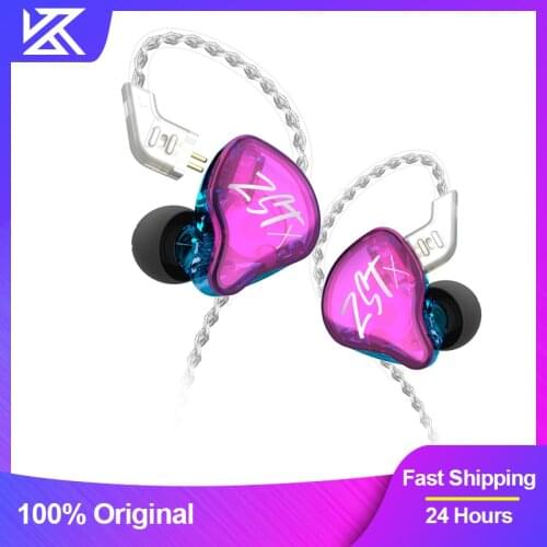 KZ ZST X Armature Dual Driver Earphone Detachable Cable Noise Cancelling Sport Headset With Mic for