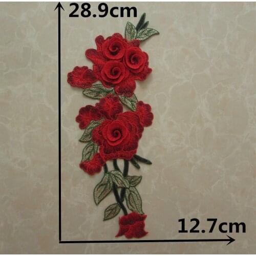 New arrive fashion fine Red Lace fabric Dress Applique motif blouse Sewing Trims, DIY neckline collar Costume Decoration