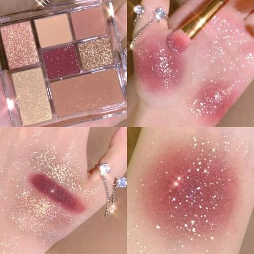 Mode eyeshadow palette 9 Kleuren Matte Oogschaduw palette Glitter oogschaduw Make-Up Naakt Make set Korea Cosmetica