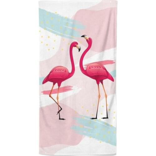 Flamingo Patterned Beach Towel Turkish Cotton Printed Velvet Quick Drying Absorbent Lounger For Women&Men Fitness GYM Bath SPA