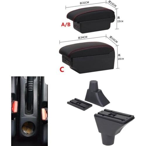 For Renault Sandero Stepway armrest box central Store content Storage box armrest box USB interface