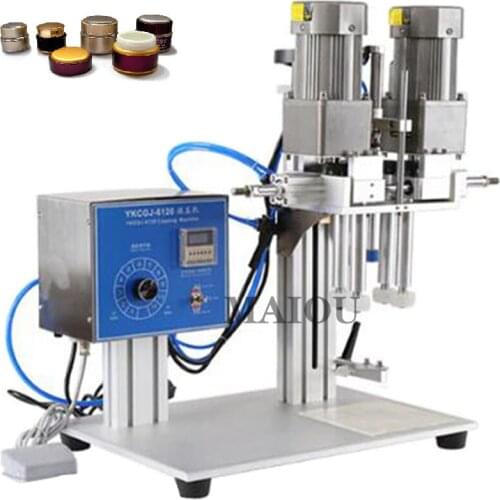 Semi-Automatic Desktop Liquid Soap Shampoo Plastic Glass Bottle Duckbill Screw Cover Capping Commercial Packing Machine220v