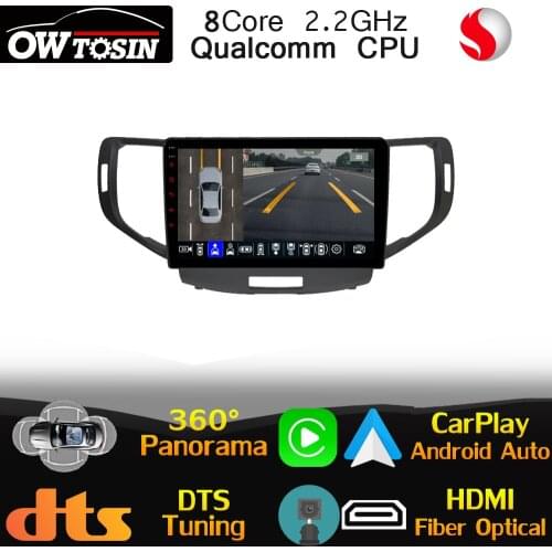 Qualcomm CPU Android For Honda Accord 8 CU CW Acura TSX Car Radio GPS 360 Camera Optical HDMI Auto 4G LTE WiFi Head Unit Stereo