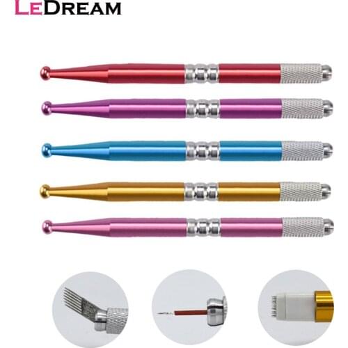 1PC Manual Microblading Microneedling Pen Aluminum Alloy Tattoo Tatu Tools For 3D Permanent Eyebrow Lip Line Makeup Pen