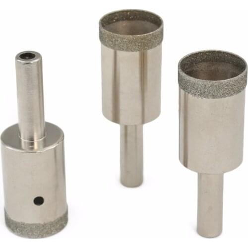 3Pcs 10-20mm Super-Thin Diamond Coated Core Drill Bit Hole Saw 0.5mm Rim Lapidary Tools for Stone Jasper Gemstone Agate Tile