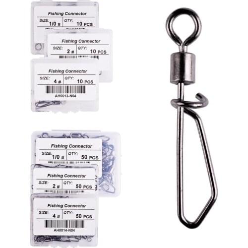 50 Pcs/ Box Rolling Barrel Fishing Swivels T Shape Nice Snap Lure Connector Fishing Tackle Saltwater Emerillon Pesca Fishhook