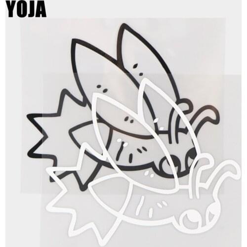 YOJA 15.3×13.2CM Lovely Firefly Cartoon Animals Vinyl Decal Car Stickers Pattern Black/Silver 19C-0249