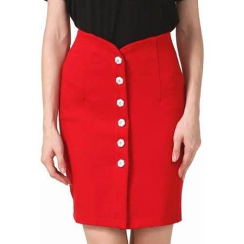 S-5XL Large Size skirts womens Single-breasted Skirt Package Hip High Waist Professional Skirt faldas