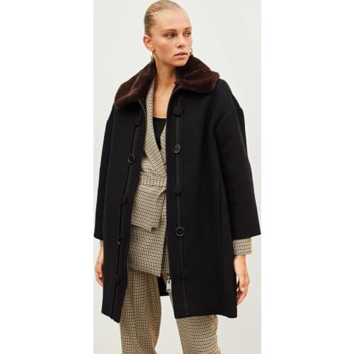 Women Winter Coats Long Für Coats Cashmere Wool Collar Coat Kuruvaz Autumn Winter Fashion Clothing from Turkey
