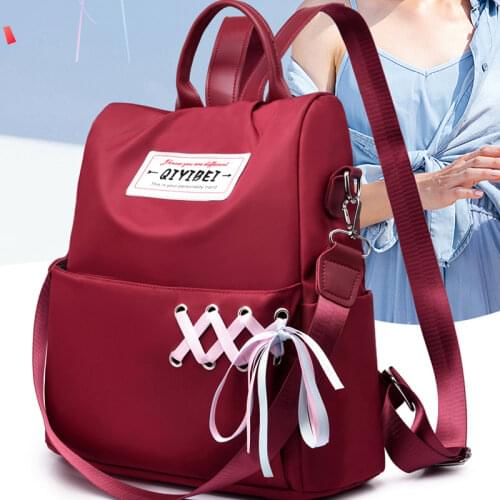 2021 women travel rucksack with bow fashion Girls student school bag casual lady multifunctional Bookbags Simple Female Backpack