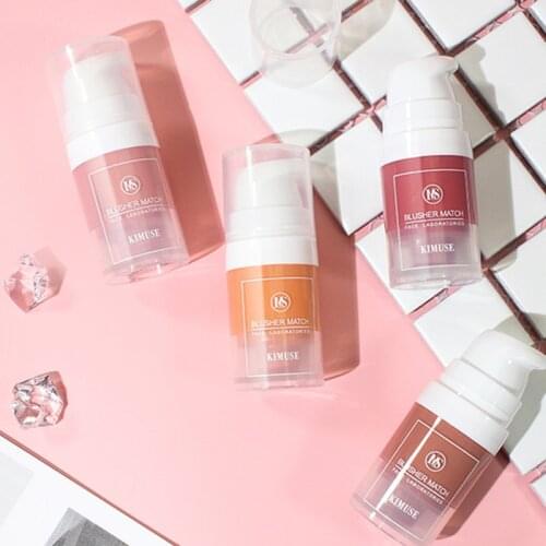 KIMUSE Liquid Blush 4 Colors Velvet Matte Blusher Facial Pigment Lasting Natural Cheek Blush Face Contour Brightens Makeup TSLM
