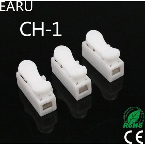 10pcs/lot 1p CH-1 G7 Spring Wire Quick Connector Splice With No Welding No Screws Cable Clamp Terminal 1 Way Easy Fit Led Strip
