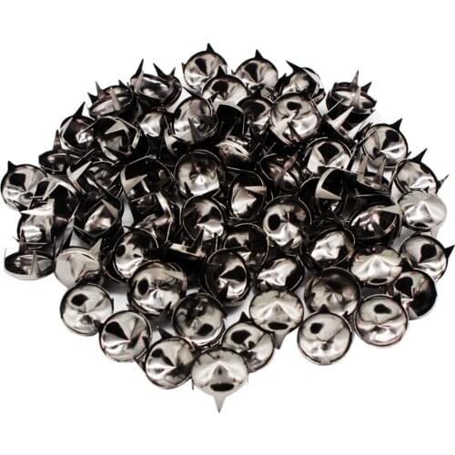 100Pcs Black Metal Cone Rivets Claw Studs Prong For Bags Clothes Hats Decor