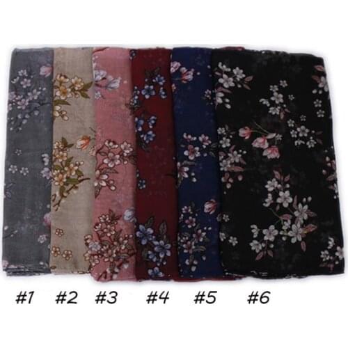 120pcs/lot new fashion spring summer muslim flower print scarf shawl pashmina/floral scarves