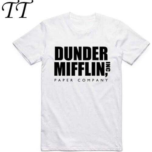 2019 S-XXX Men Women Print The Office TV Show Dunder Mifflin Paper White T-shirt Short sleeve O-Neck Harajuku Streetwear Tshirt