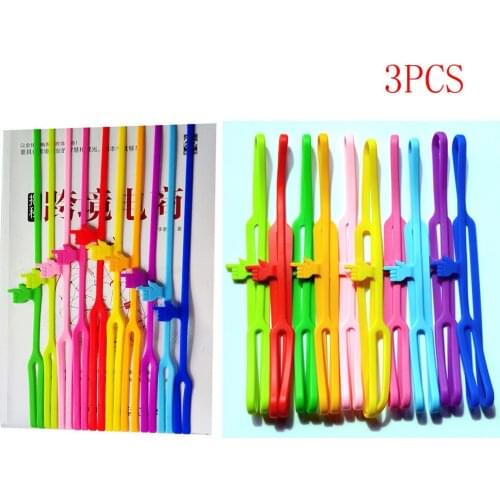 3pcs Silicone Bookmarks Elasticity Bookends Book Clip Organizer Reader Tool Office Items Stuff Accessories Supplies Products
