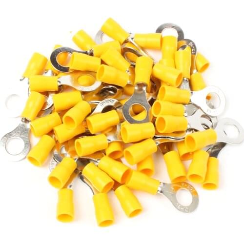 30PCS RV5.5-8 Yellow Ring insulated terminal suit 4-6mm2 Cable Wire Connector cable Crimp Terminal