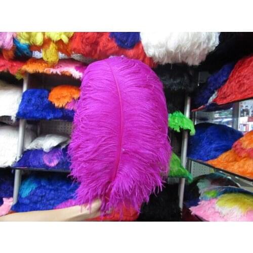 50 pcs South African rose red ostrich feathers High quality ostrich plumage 45-50cm/ 18-20 inches wedding plumes decorative