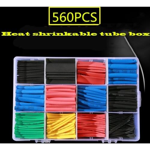 560 Pcs Heat Shrink Tubing 2:1 Electrical Wire Cable Wrap Assortment Electric Insulation Tube Kit With Box 140/328 Much money