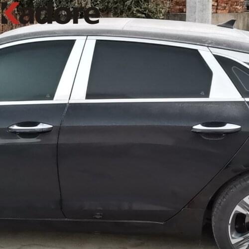 For Kia K5 Optima DL3 2021 2022 Stainless Steel Window Center Pillar Cover Trim Windows Middle Post Strips Car Styling 8pcs