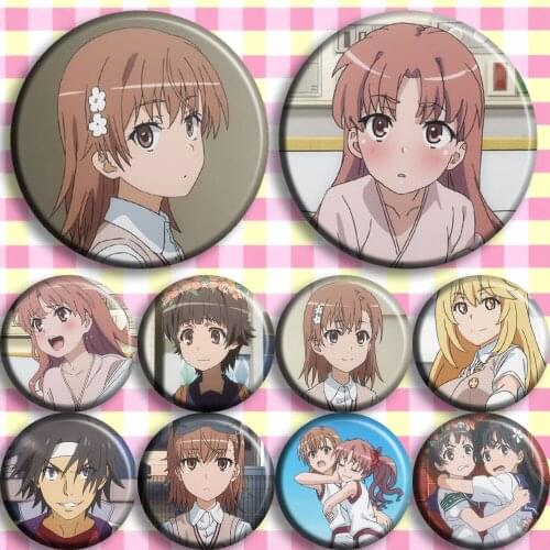 Anime Toaru Majutsu no Indekkusu Misaka Mikoto 58mm brooch acrylic pins