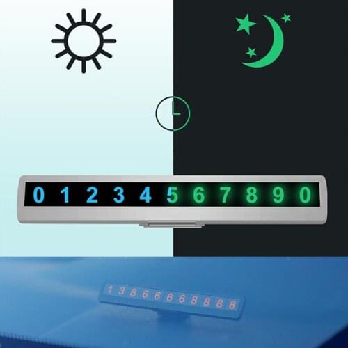 Car Temporary Parking Card Luminous Magnetic Phone Number Sticker Display Plate