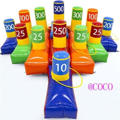 Free air ship to door, 4x4x2m inflatable ring toss game, garden inflatable carnival game for kids and adults