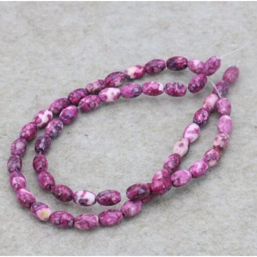 Riverstones olive shape loose beads 5x8mm DIY 15 inches women jewelry Three colors to choose from