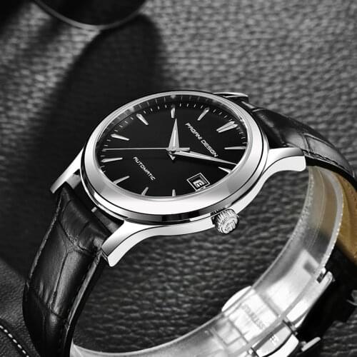 PAGANI DESIGN 40MM Luxury Men Automatic Mechanical Watches Genuine Leather Strap 100M Waterproof Sports Watch Men Luminous Watch