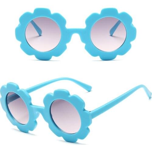 Kids Sunglasses Cute Round Sunglasses Flower Shaped Sunglasses for Boys Girls Party Outdoor Travel A66