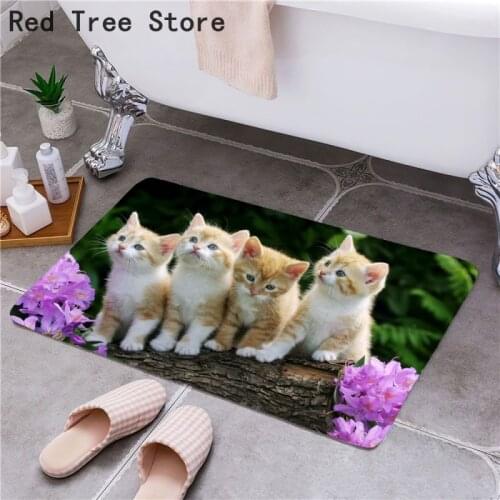 Baby Cat Pets 3D Digital Printing Door Mat Toilet Kitchen Anti Slip Floor Carpet High Quality Customized Home Decor Drop Ship