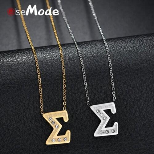 ELSEMODE Romantic Cubic Zirconia Letter M Necklace Stainless Steel Pendants Necklaces for Women Girl Charm Bijoux Drop Shipping