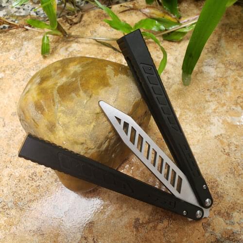 HOT Sale TheOne Falcon Butterfly Trainer D2 Blade 6061 Aviation Aluminum Handle Bushings Free-swinging Knife EDC