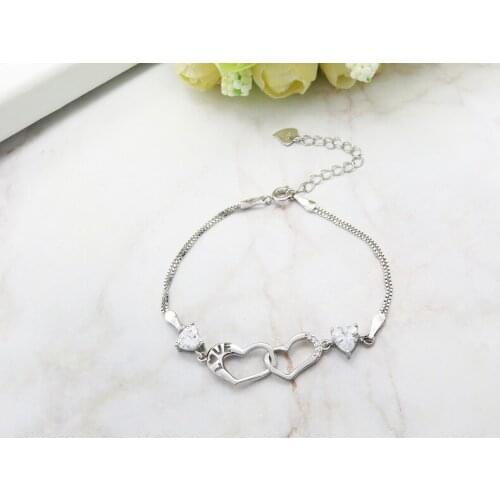 Classic Fashion Zircon Bracelets for Couple Romantic Sweet Valentines Day and Anniversary Gift His and Hers