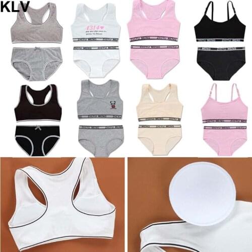 Training Bras Set for Girls Teenage Underwear Set Cotton Underwears for Girls Bra for Teens Children Bras Girl Underwear 8-14 Y