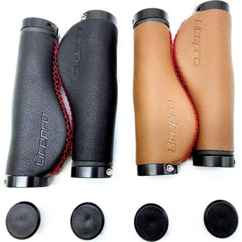 Litepro MTB Mountain Bike PU Leather Handlebar Grips BMX Folding Road Bicycle Handle Comfortable Cover Cycling Accessory